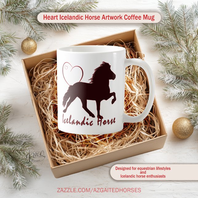Mug Coeur islandais Cheval Art (Heart Icelandic Horse Artwork Coffee Mug)