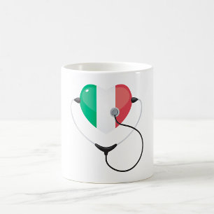 Mug Coeur italien avec stéthoscope Soins de santé