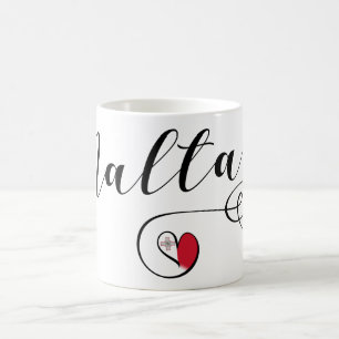 Mug Coeur maltais de drapeau, Malte