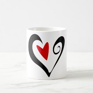 Mug Coeur Noir Et Rouge