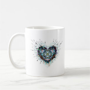 Mug Cœur numérique Géométrie sacrée Conception de cœur