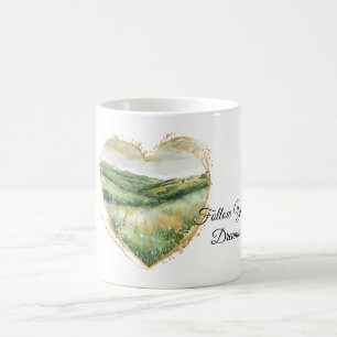 Mug Coeur Or Collines d'Herbe Verte