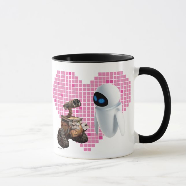 Mug Coeur Pixel WALL-E et Eve (Droite)