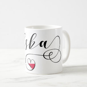 Mug Coeur polonais de drapeau, Pologne Polska