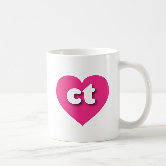 Mug Coeur rose chaud Connecticut - J'aime (Droite)