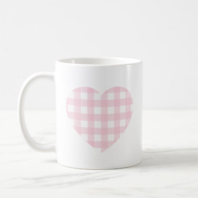 Mug Coeur rose En vichy (Gauche)