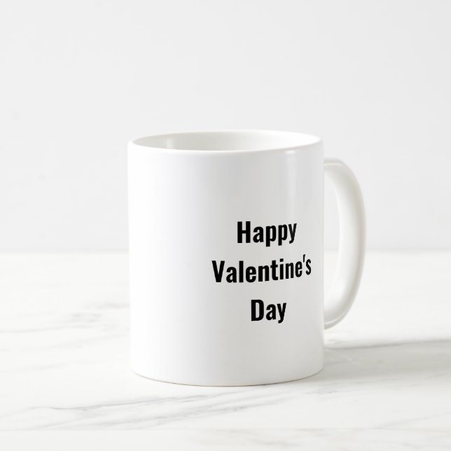 Mug Coeur rose Heureuse Sainte-Valentin (Devant droit)