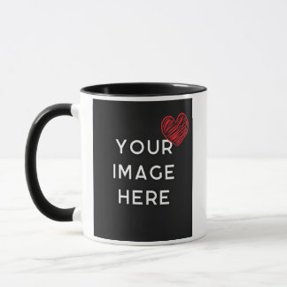 Mug Cœur rouge avec image personnalisée