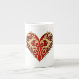 Mug Coeur Rouge Filigree