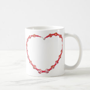 Mug - Coeur rouge perlé