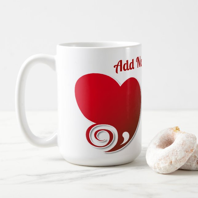 Mug Coeur rouge personnalisé (Avec donut)