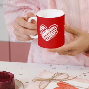 Mug Cœur Rouge Personnalisé – Cadeau Demoiselle d'