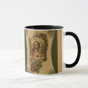 Mug Coeur sacré de Jésus avec l'agneau et les fleurs