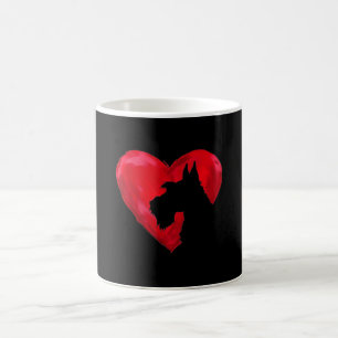 Mug Coeur Schnauzer Silhouette Valentines Jour de l'am