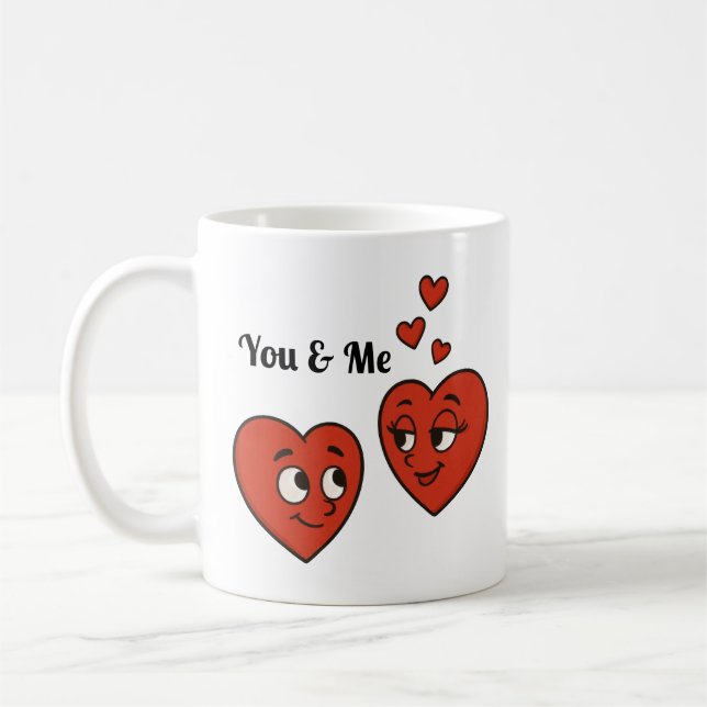 Mug Coeurs adorables du dessin animé (Gauche)