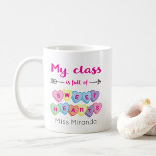 Mug Coeurs amoureux Professeur personnalisé Valentines