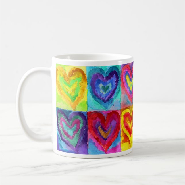 Mug Coeurs aquarelle (Gauche)