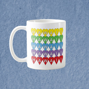 Mug Coeurs arc-en-ciel Hawaii