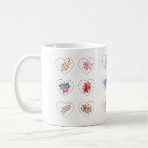 Mug Coeurs avec fleurs