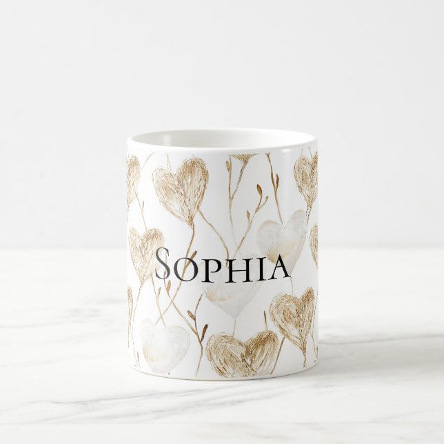 Mug Coeurs Boho de crème Brown (Centre)