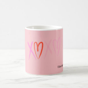 Mug Cœurs colorés "XOXO" pour la Saint-Valentin
