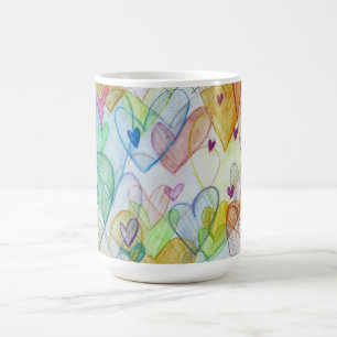 Mug Coeurs communautaires Rainbow Custom Coffee Cup