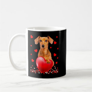 Mug Coeurs d'amour mignons Dachshund Chien Valentines