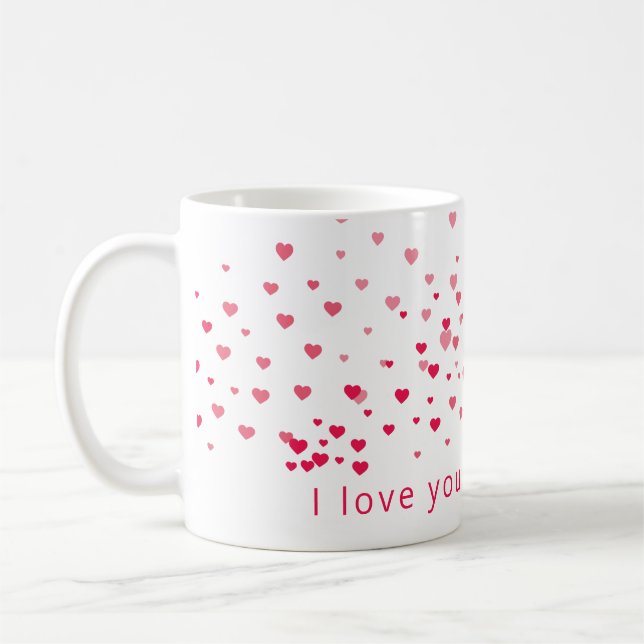 Mug Coeurs d'amour Valentine Personnalisé (Gauche)