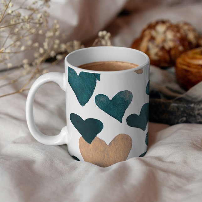 Mug Coeurs d'aquarelle de la Saint-Valentin - neutre (Créateur téléchargé)