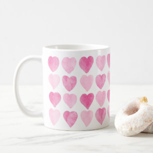 Mug Coeurs d'aquarelle rose pâle