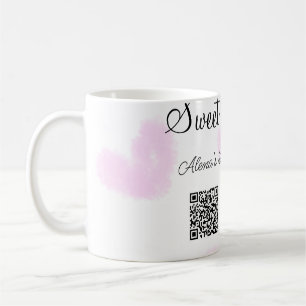 Mug Coeurs d'aquarelle rose QR Sweet sixteen anniversa