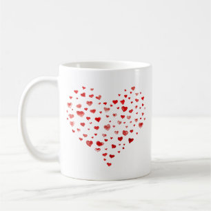 Mug Coeurs d'aquarelle rouge très simples