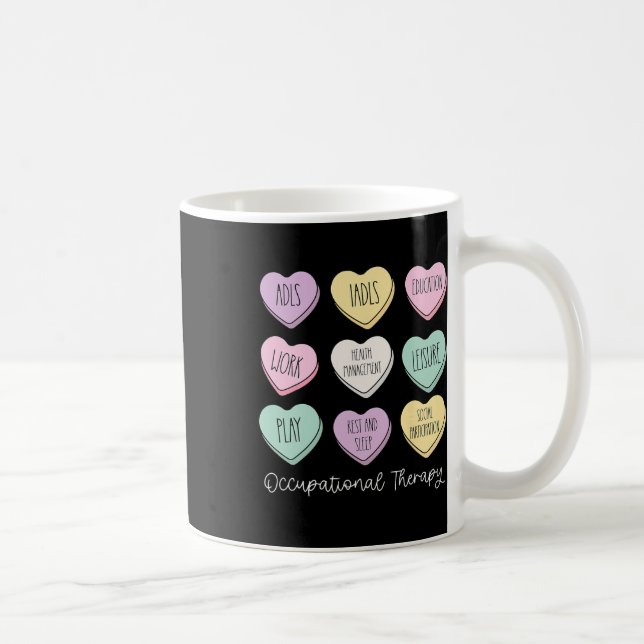 Mug Cœurs de conversation de thérapie occupationnelle  (Droite)