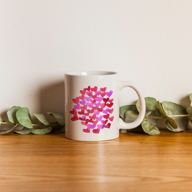 Mug Coeurs de la Saint Valentin - rose et magenta (Créateur téléchargé)