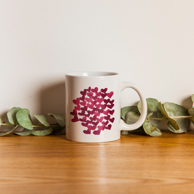 Mug Coeurs de la Saint Valentin - viva magenta (Créateur téléchargé)