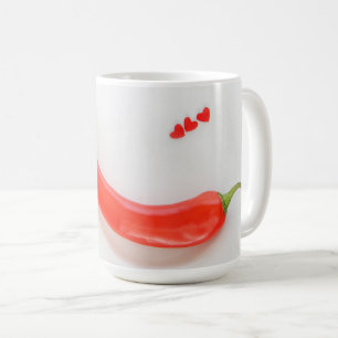 Mug Coeurs de poivre chaud rouge blanc