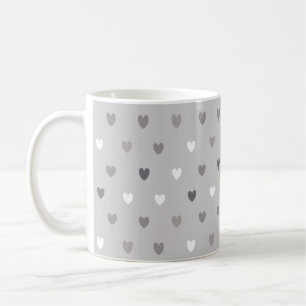 Mug Coeurs de polka minuscules dans les tons gris
