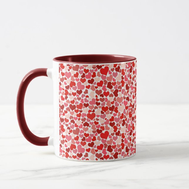 Mug Coeurs de rouge d'amour de jour de Valentines (Gauche)