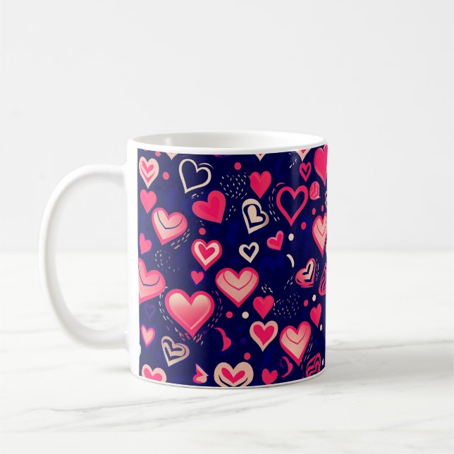 Mug Coeurs de Saint-Valentin roses mignons (Gauche)
