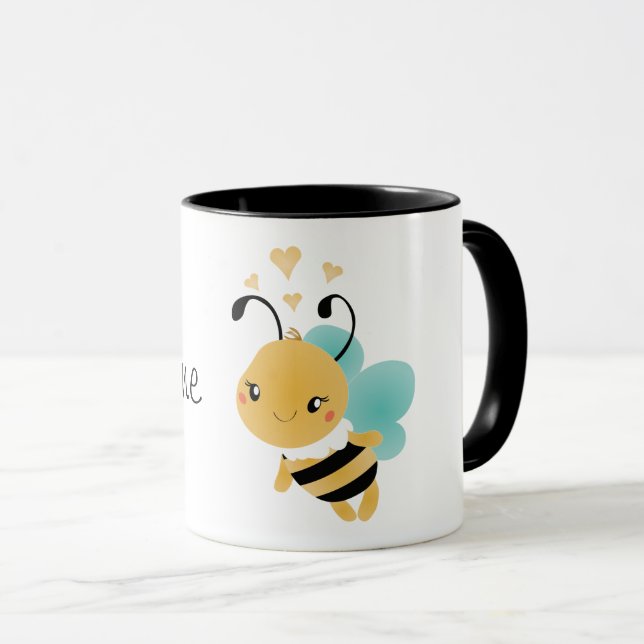 Mug Coeurs des bourdons de la mine d'abeilles (Devant droit)