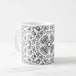 Mug Coeurs en forme de noir et blanc Motifs