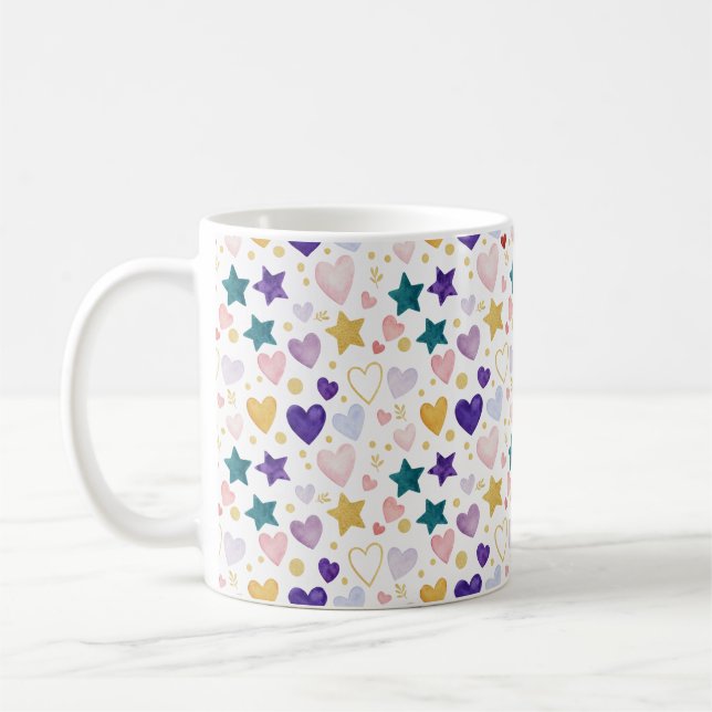 Mug Cœurs et Étoiles Célestes (Gauche)