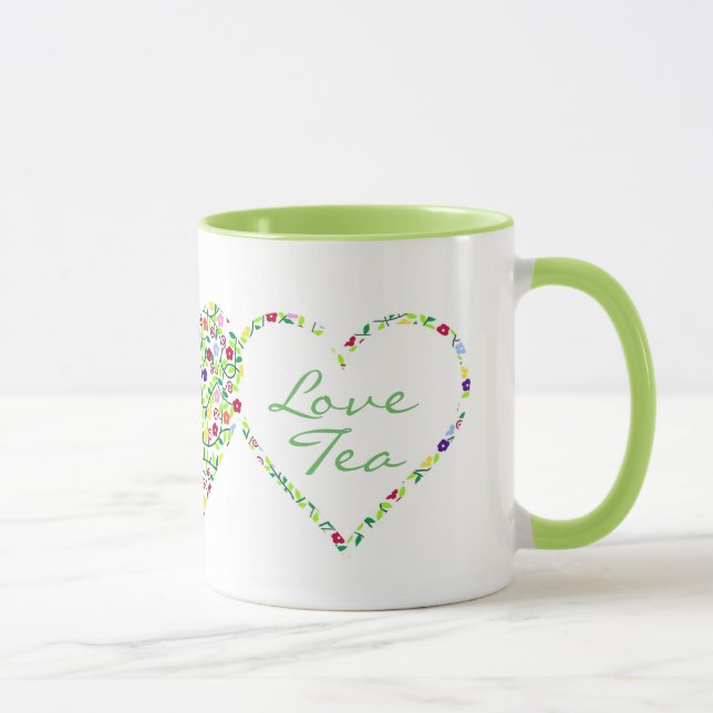 Mug Coeurs et fleurs, thé d'amour (Droite)