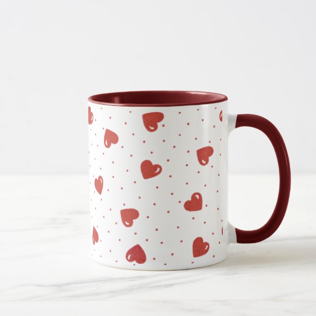 Mug Coeurs et pois rouges (Droite)