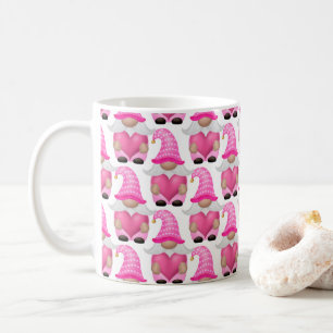 Mug Coeurs Gnomes roses Bois Scandinave Cute 