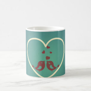 Mug Coeurs Inséparables rétro Vintages Turquoise ble