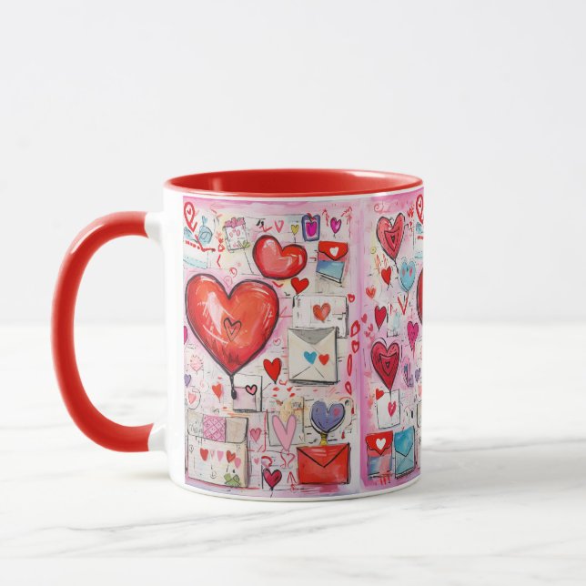 Mug Coeurs lunaires et lettres d'amour Motif (Gauche)