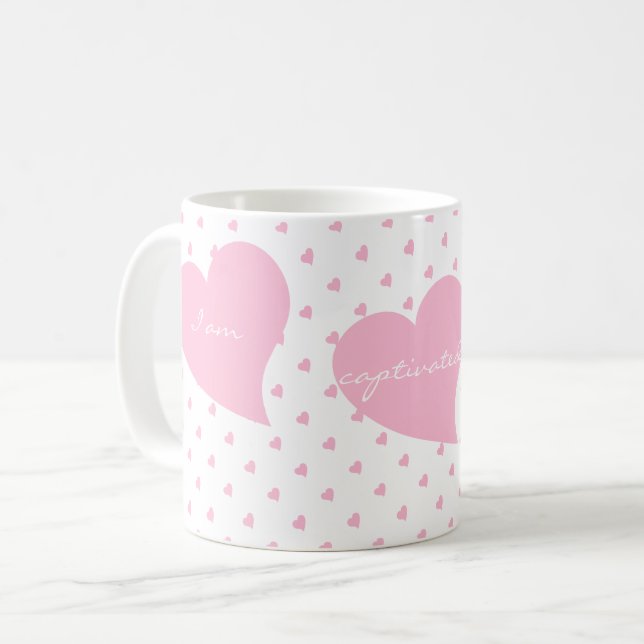 Mug Coeurs mignons de couple personnalisés (Devant gauche)