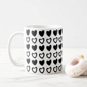 Mug Coeurs noir et blanc Valentine