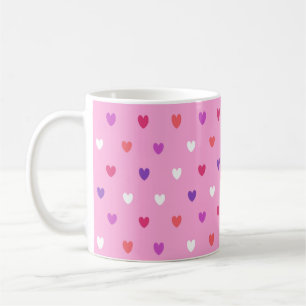 Mug Coeurs polka rose
